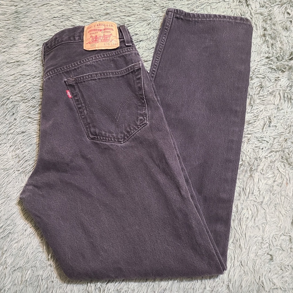 Vintage Levis Jeans Mens 36x34 (Fits 35x33.5) Black 505 Denim Y2K VTG - Picture 2 of 6